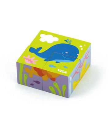 6 Sided Puzzle Blocks - Sea