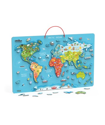 Magnetic World Puzzle with Dry Erase Board