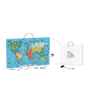 Magnetic World Puzzle with Dry Erase Board