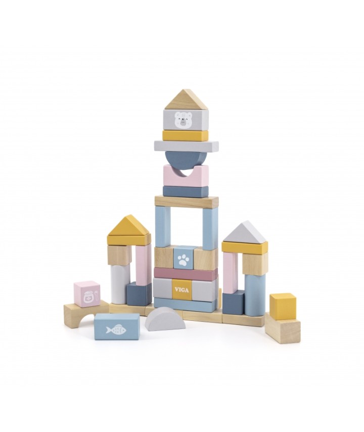 Wooden Blocks - 60 pcs