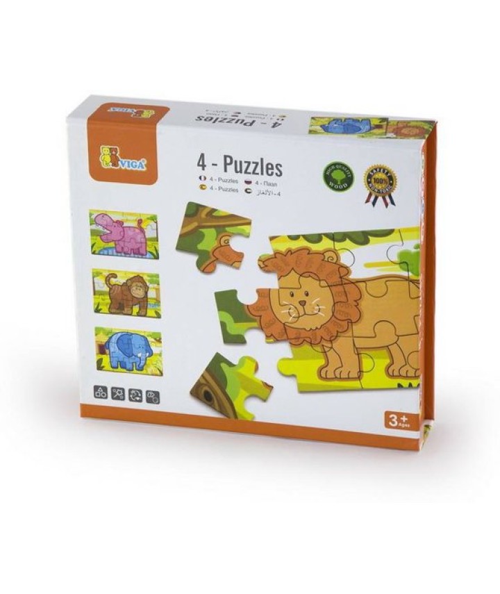 4 in 1 Puzzle Box - Jungle Animals