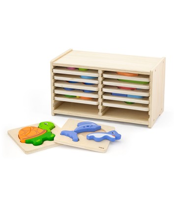 Block Puzzle - 12pcs Set with Storage Shelf