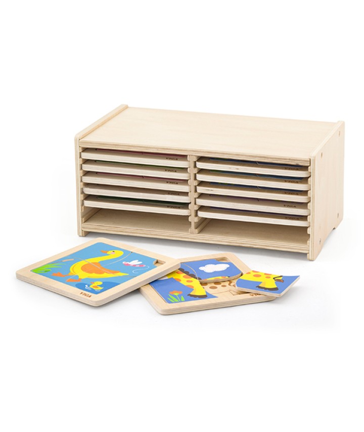 Block Puzzle - 12pcs Set with Storage Shelf