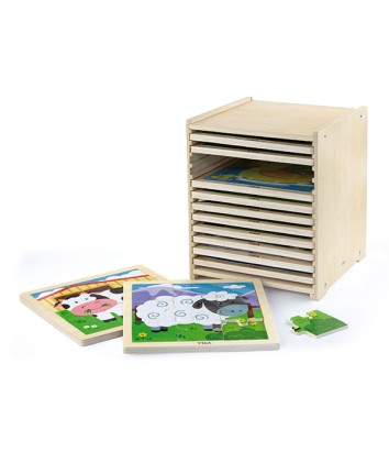 9 Piece Puzzle - 12pcs Set with Storage Shelf